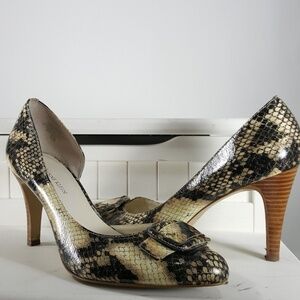 ANNE KLEIN SNAKE PRINT HEELS